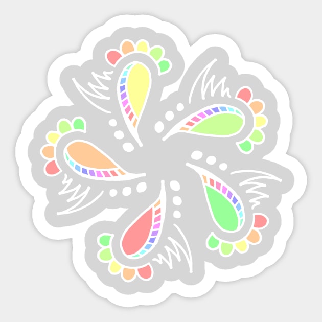 Whimsical Floral Abstract Design Sticker by Girona